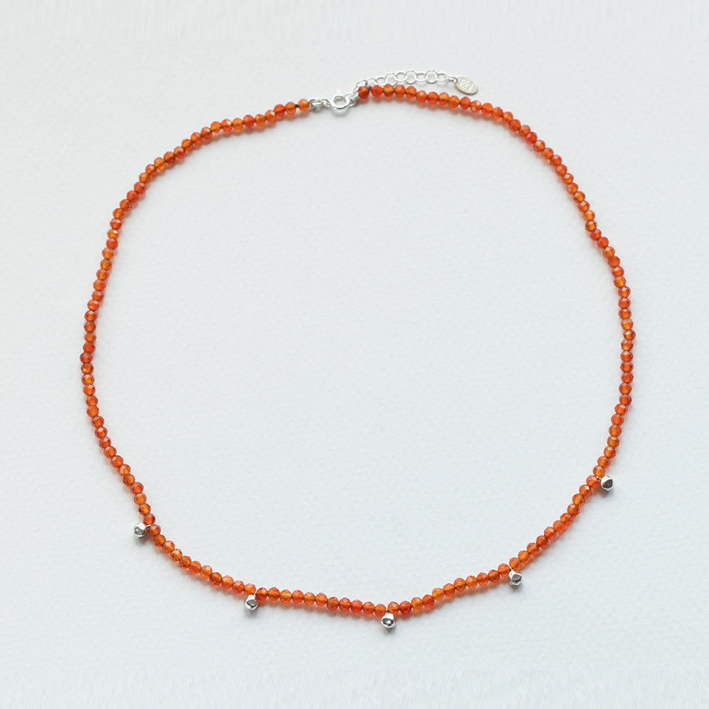 Terrestrial carnelian necklace silver