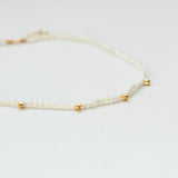 Terrestrial mother of pearl necklace gold