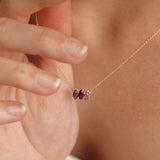Fizzy amethyst & iolite necklace 14K yellow gold