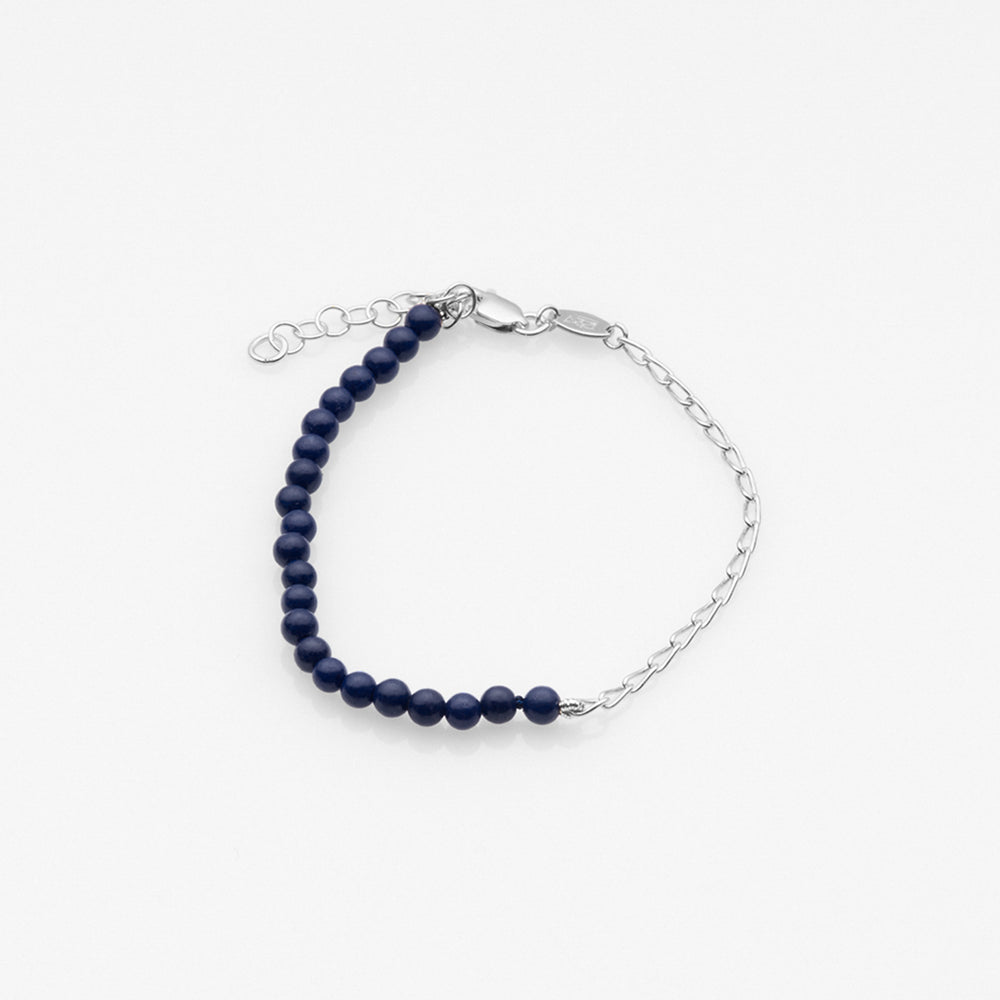 Half & Half lapis lazuli bracelet silver