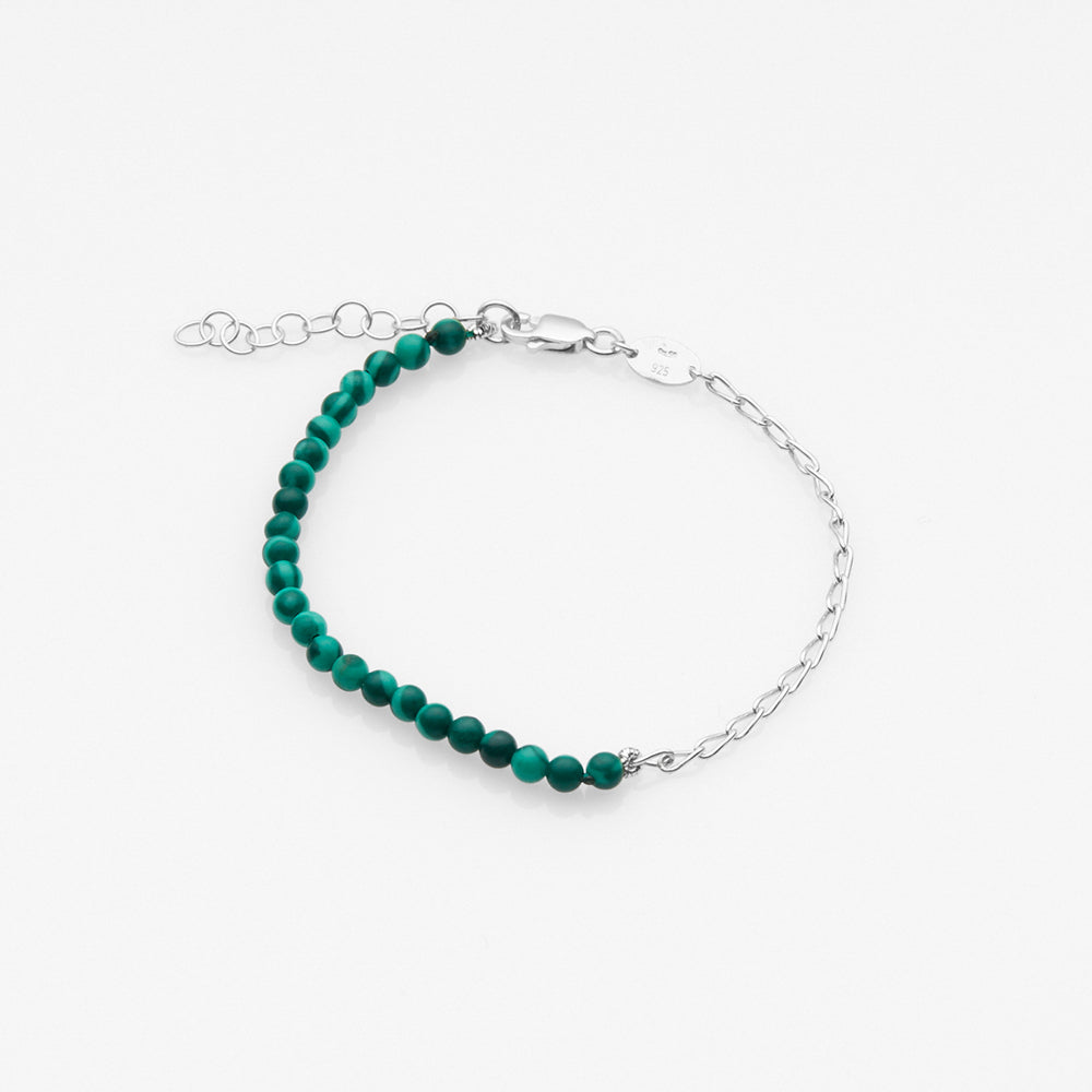 Half & Half malachite bracelet silver