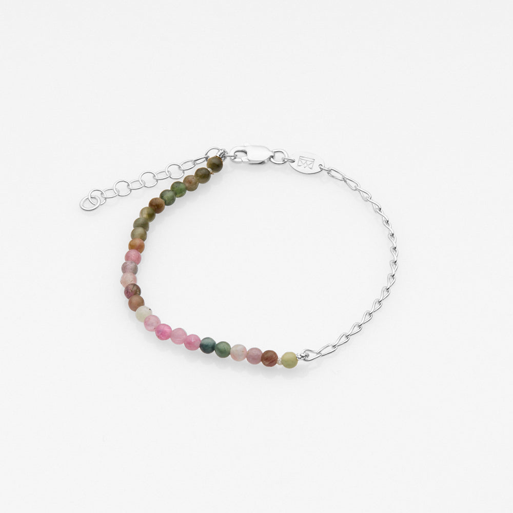 Half & Half tourmaline bracelet silver