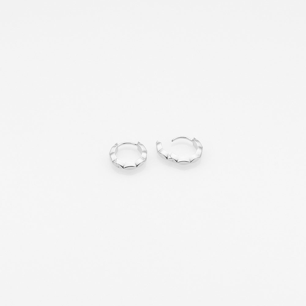 Tiny Treasures navette huggies earrings silver