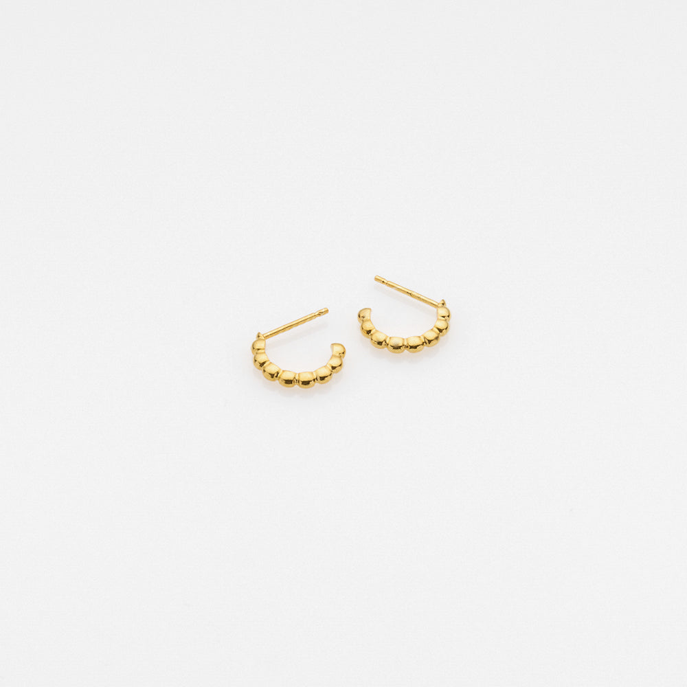 Tiny Treasures puff hoop earrings gold