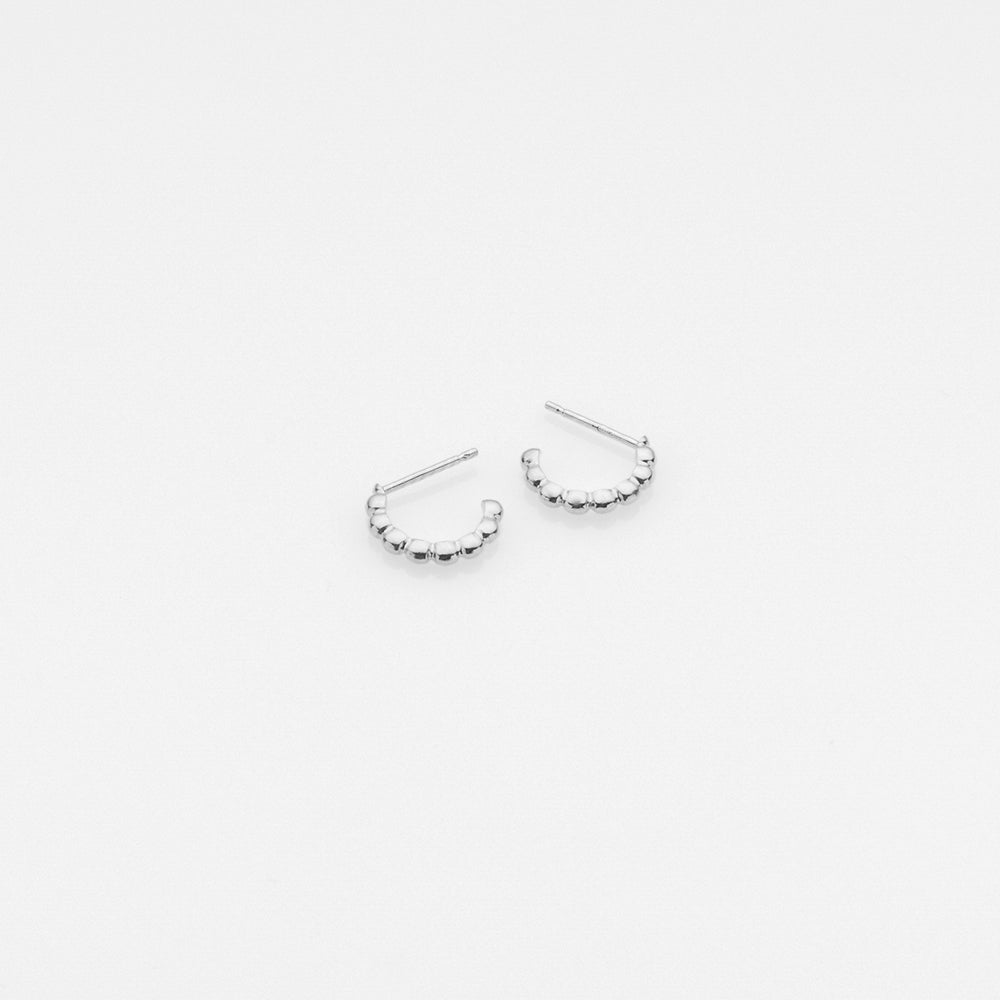 Tiny Treasures puff hoop earrings silver