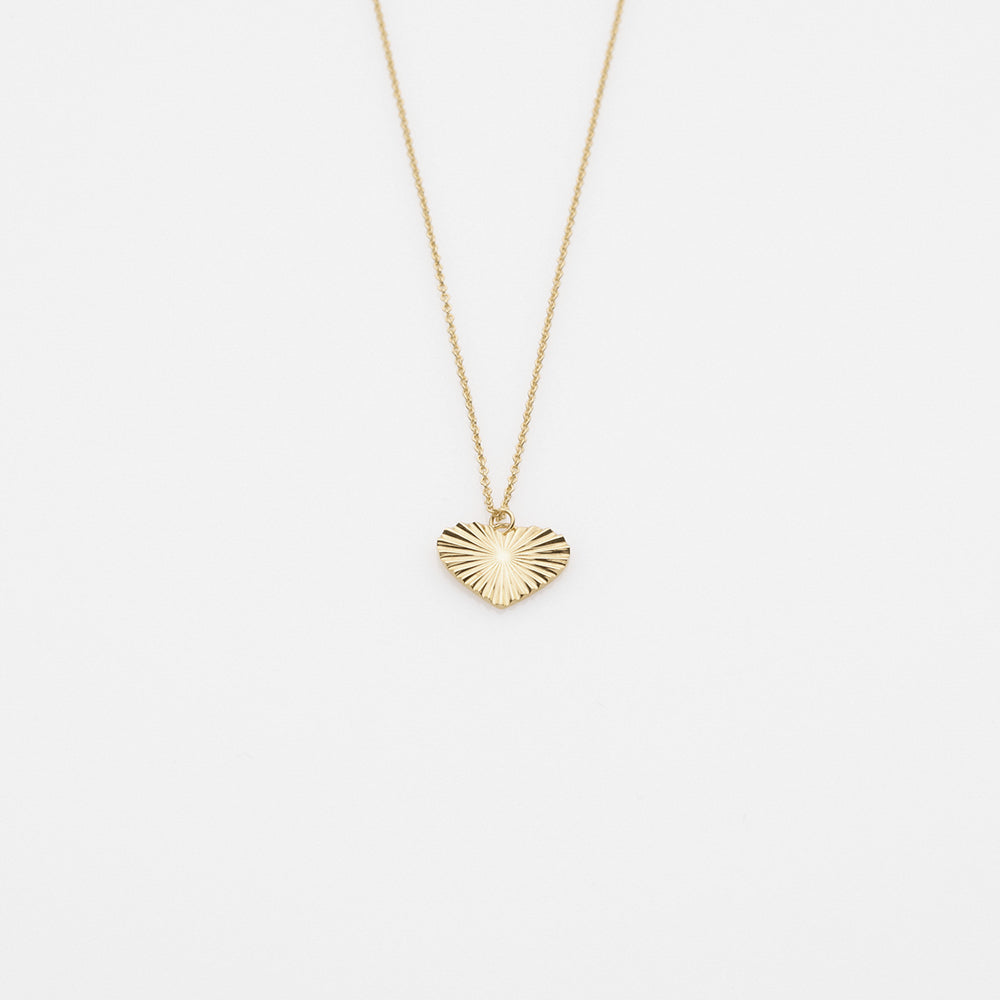 Sea & Sun heart necklace 14K yellow gold