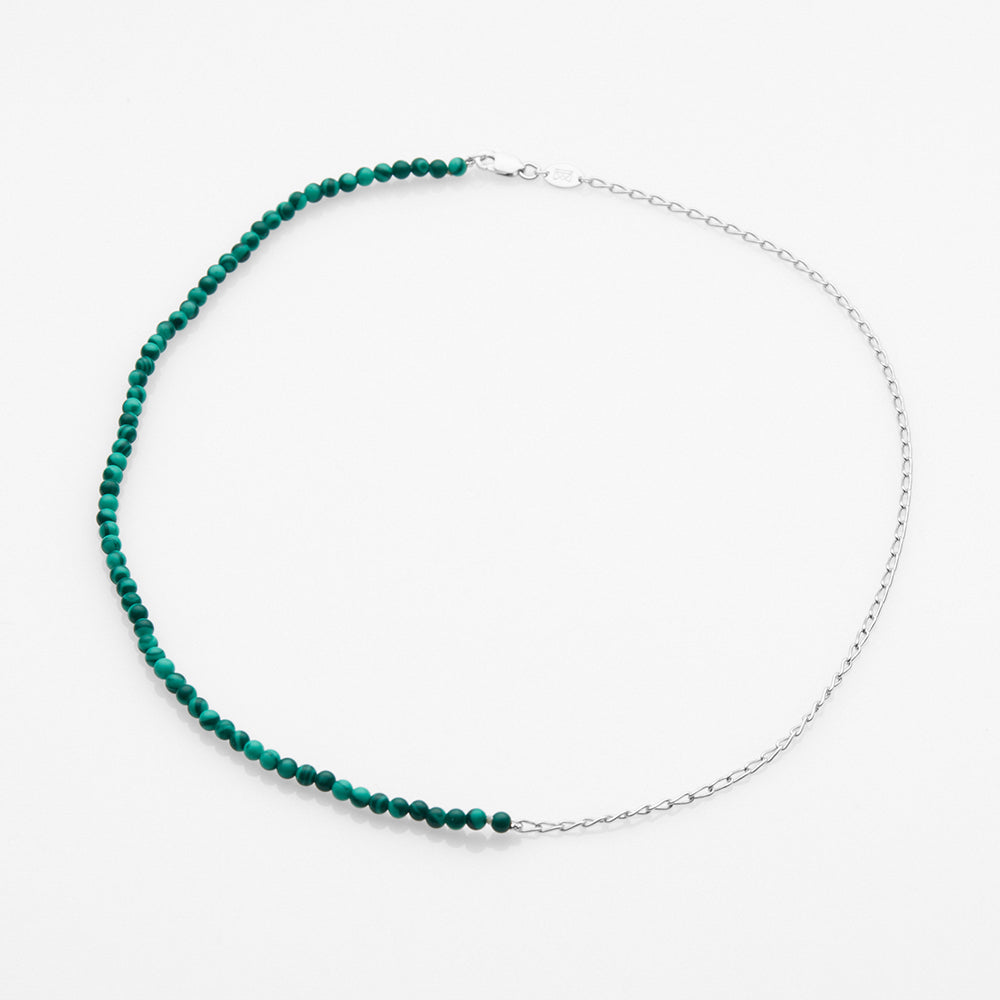 Half & Half malachite necklace silver