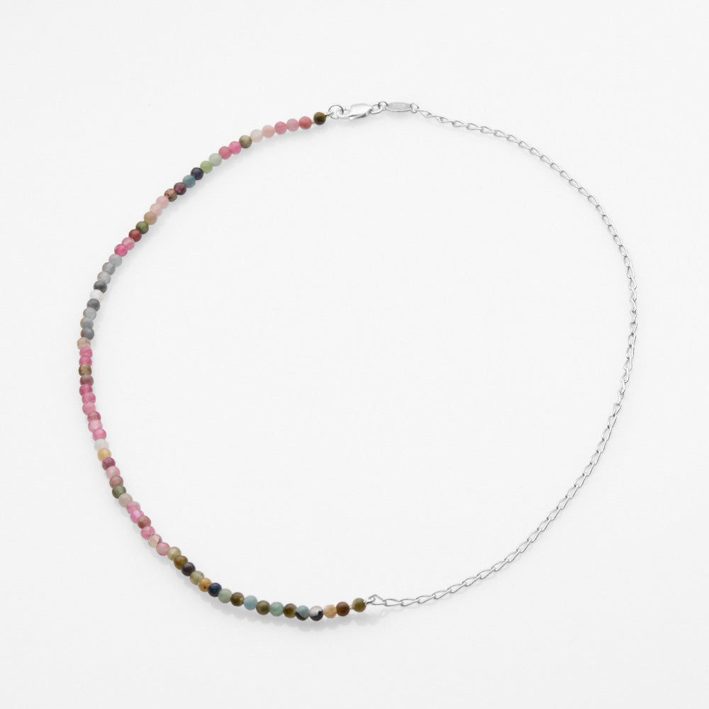 Half & Half tourmaline necklace silver