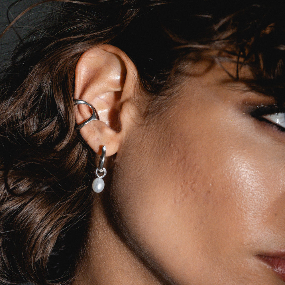 Aura cuff earring silver