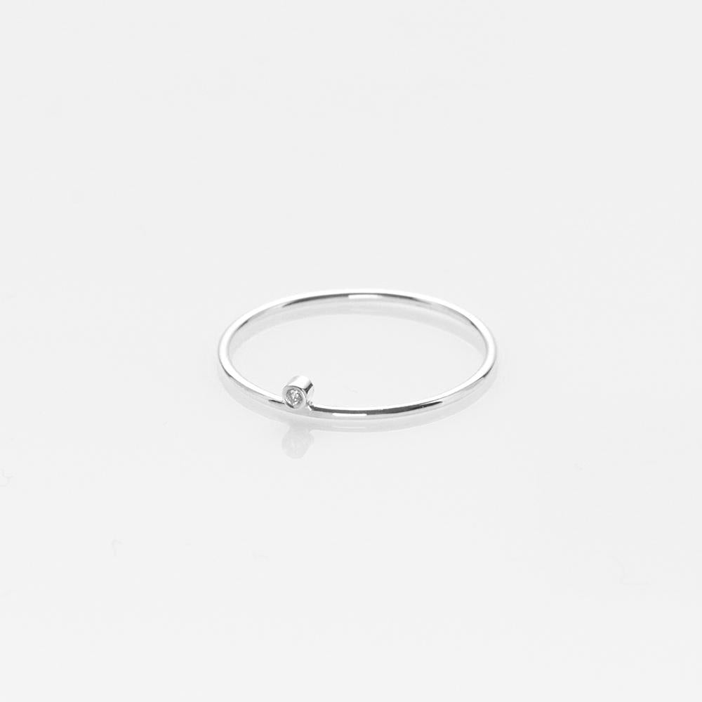 Wire band white gold 14K with diamond