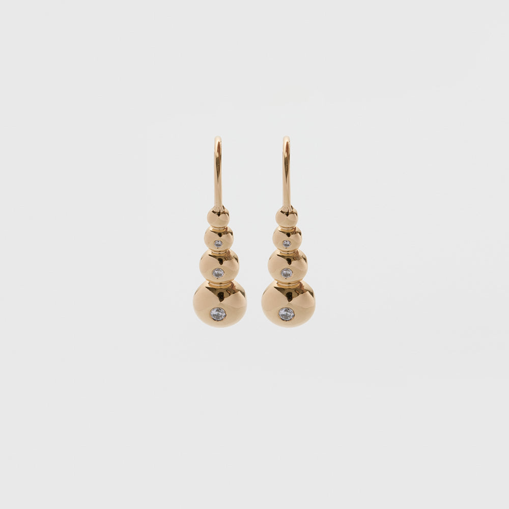 Michelle earrings 14K yellow gold with diamonds