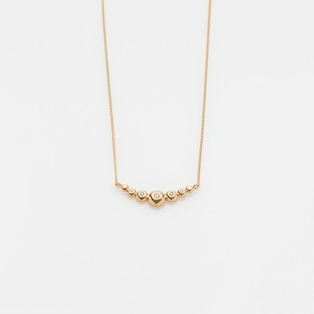 Michelle necklace 14K yellow gold with diamonds