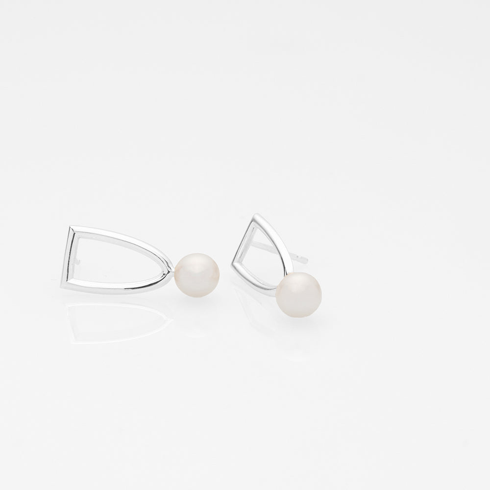 Free the pearls arch earrings silver