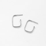 Charming Squares L glossy earrings silver
