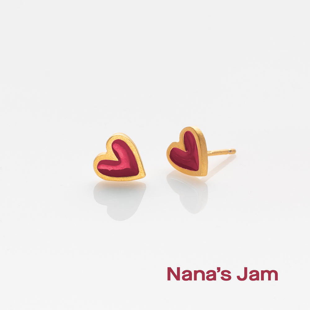 Heartlette stud earrings gold