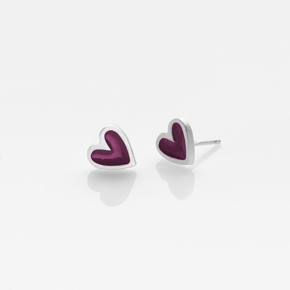 Heartlette stud earrings silver