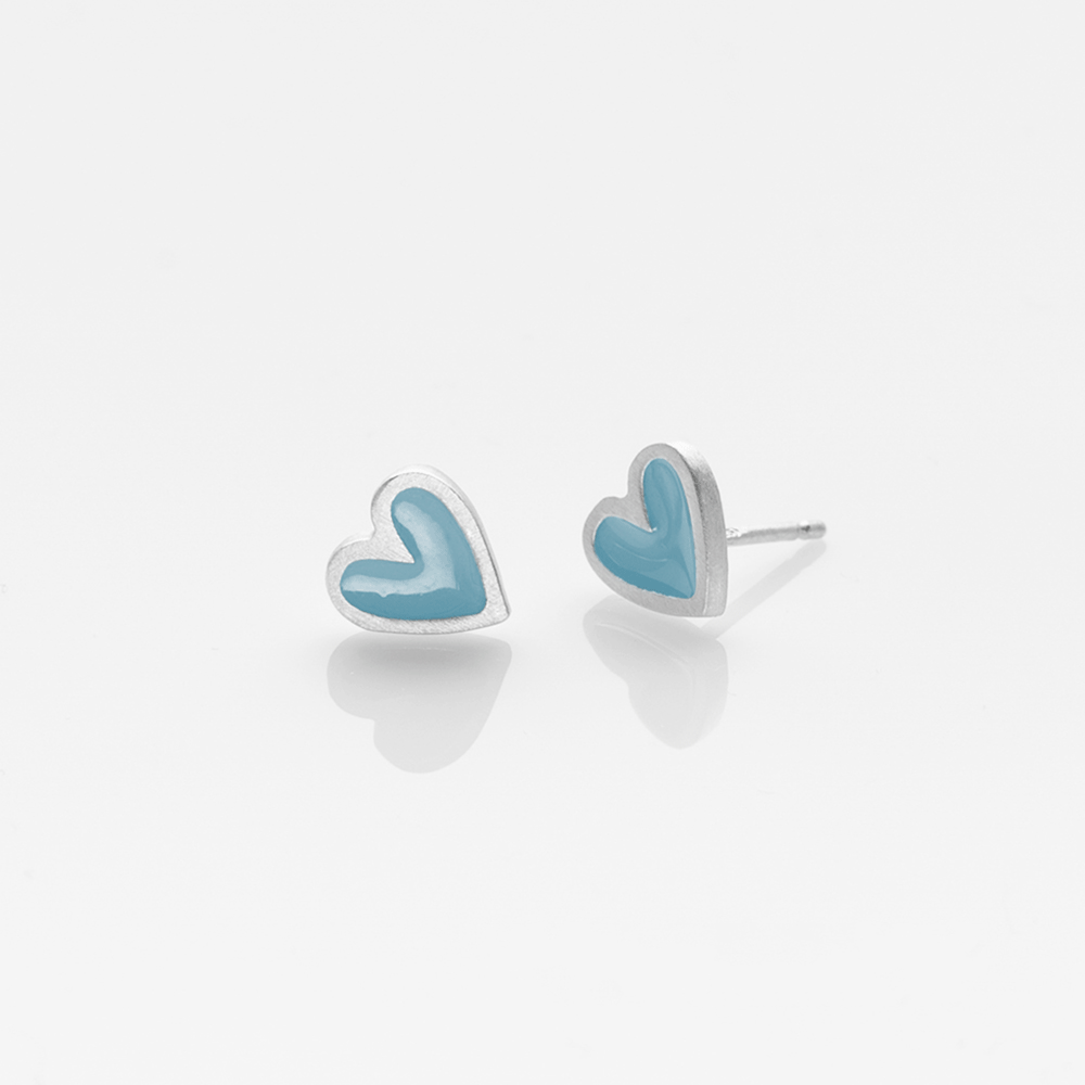 Heartlette stud earrings silver