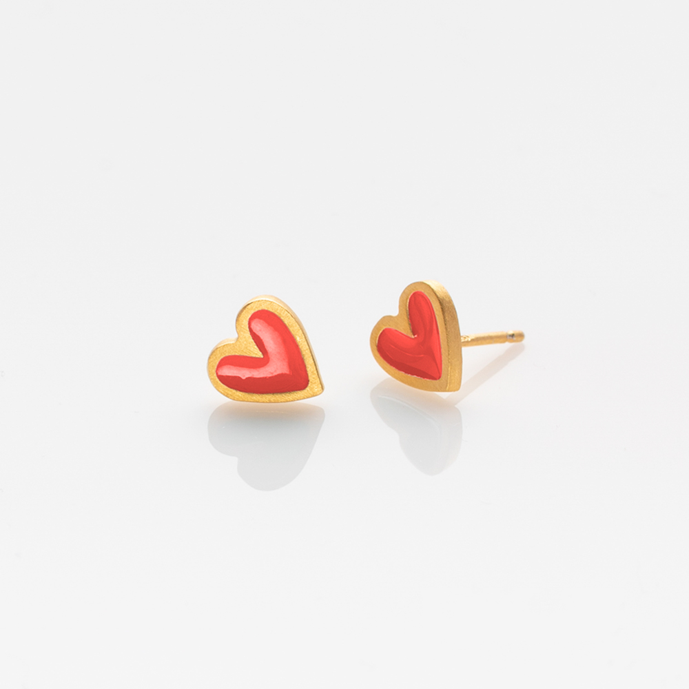 Heartlette stud earrings gold