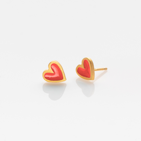 Heartlette stud earrings gold