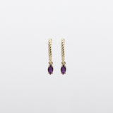 Fizzy amethyst huggies earrings 14K yellow gold