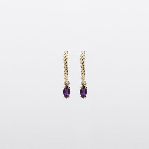 Fizzy amethyst huggies earrings 14K yellow gold