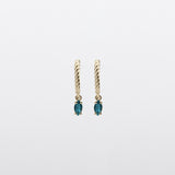 Fizzy blue topaz huggies earrings 14K yellow gold