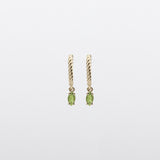 Fizzy peridot huggies earrings 14K yellow gold
