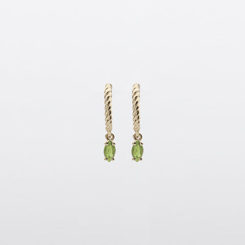 Fizzy peridot huggies earrings 14K yellow gold