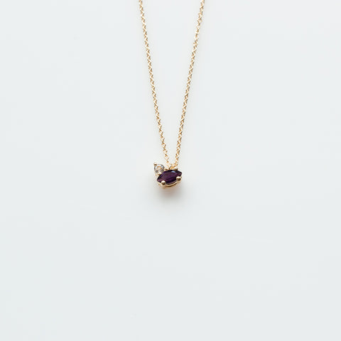 Fizzy amethyst & white topaz necklace 14K yellow gold