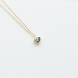 Fizzy blue topaz & white topaz necklace 14K yellow gold