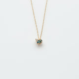 Fizzy blue topaz & white topaz necklace 14K yellow gold