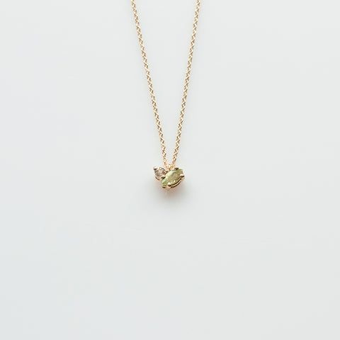 Fizzy peridot & white topaz necklace 14K yellow gold