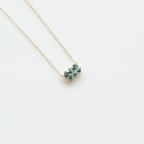 Fizzy blue topaz necklace 14K yellow gold
