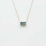 Fizzy blue topaz necklace 14K yellow gold