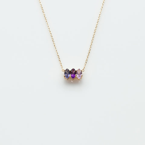 Fizzy amethyst & iolite necklace 14K yellow gold