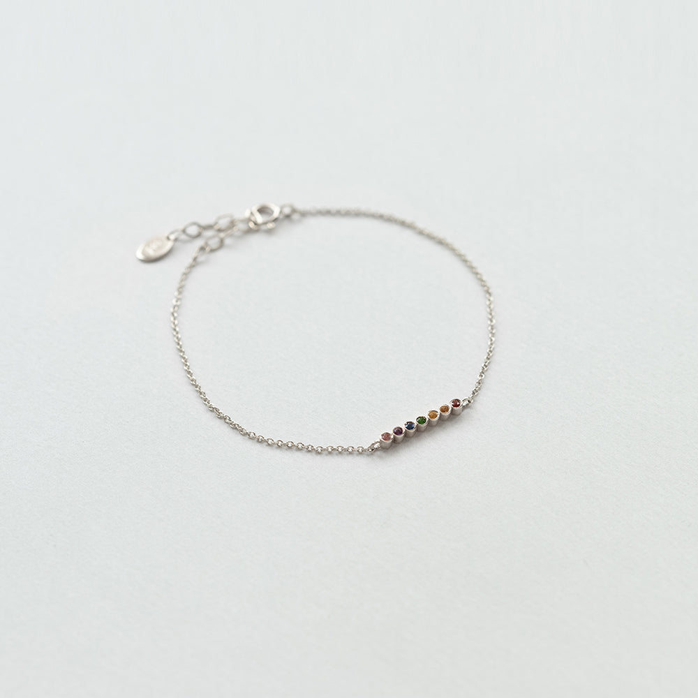 Astro rainbow 14K white gold bracelet