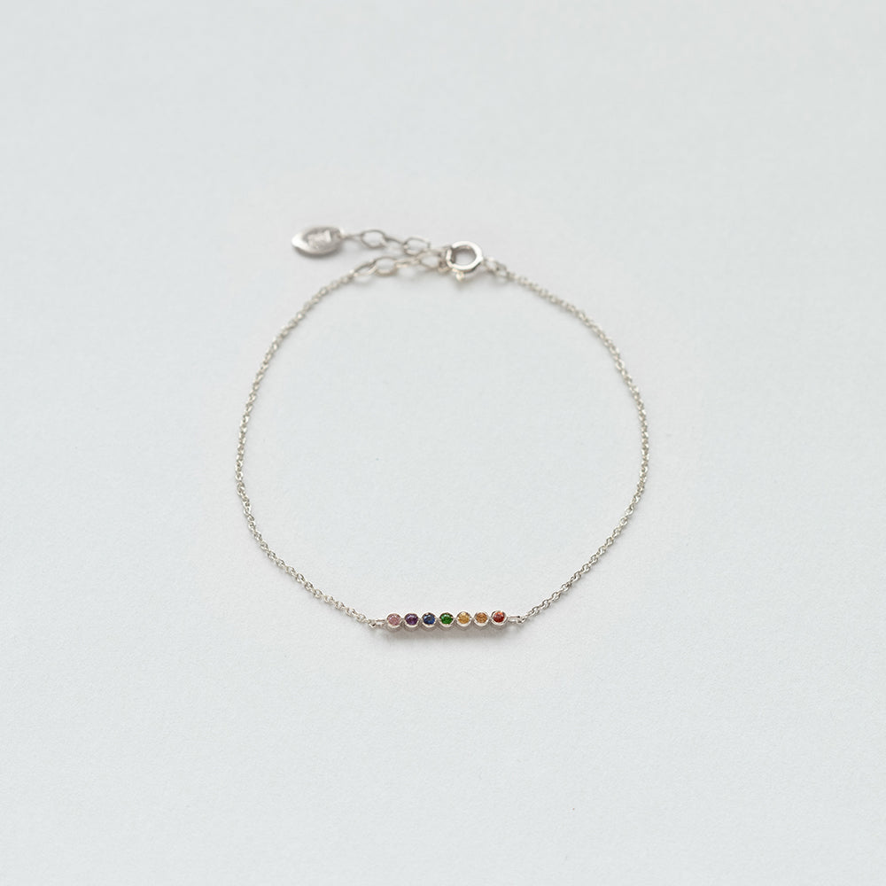 Astro rainbow 14K white gold bracelet