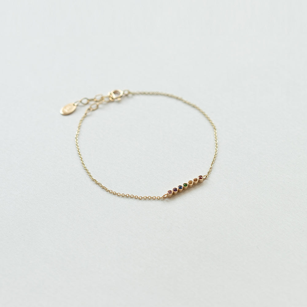 Astro rainbow 14K yellow gold bracelet