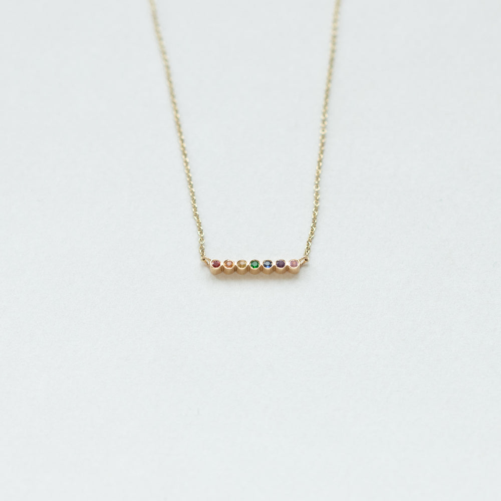 Astro rainbow 14K yellow gold necklace