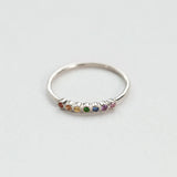 Astro rainbow 14K white gold ring