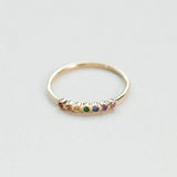 Astro rainbow 14K yellow gold ring