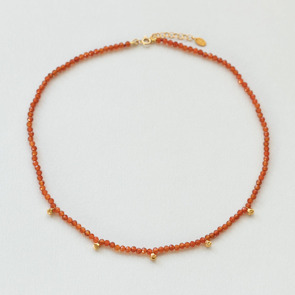 Terrestrial carnelian necklace gold