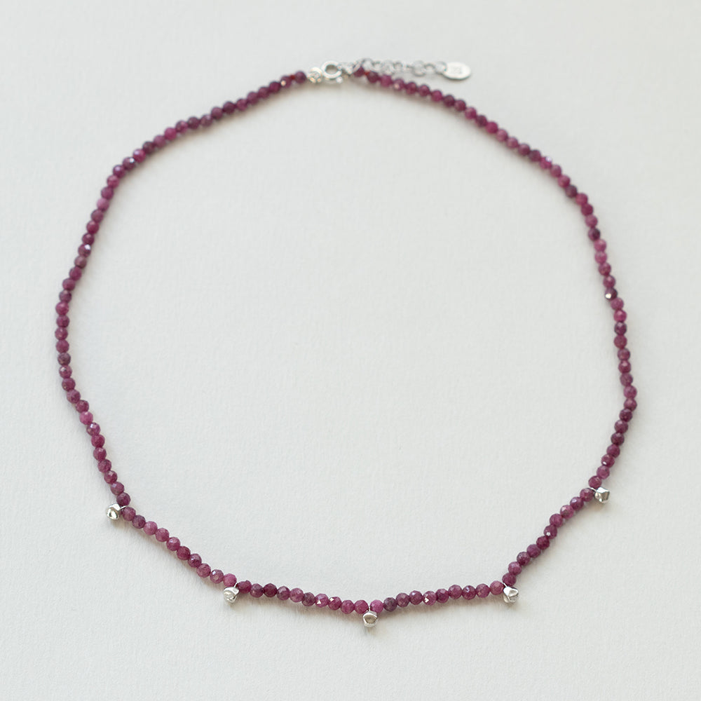 Terrestrial ruby necklace silver