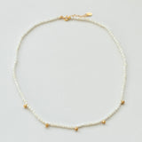 Terrestrial mother of pearl necklace gold
