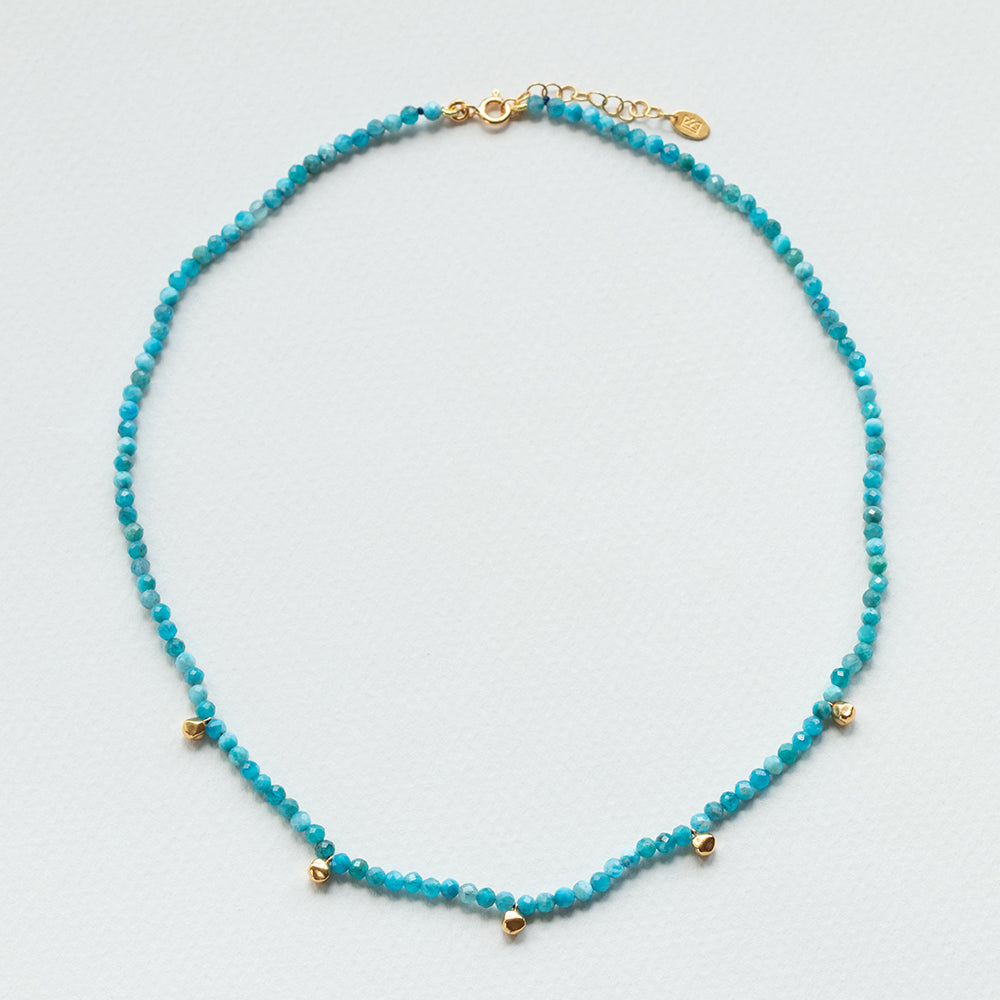 Terrestrial apatite necklace gold