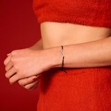 Pinky Promise Lucky Charm 2026 bracelet silver with black thread