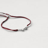 Pinky Promise Lucky Charm 2026 bracelet silver with burgundy thread