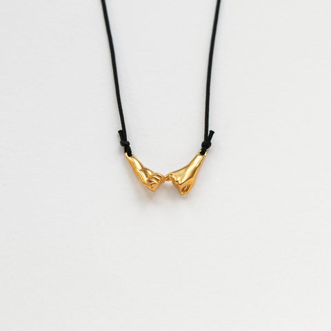 Pinky Promise Lucky Charm 2026 necklace gold with black thread