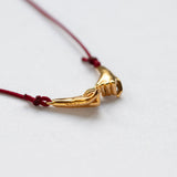 Pinky Promise Lucky Charm 2026 necklace gold with burgundy thread