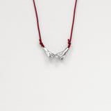 Pinky Promise Lucky Charm 2026 necklace silver with burgundy thread